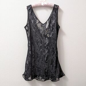 90s Victoria's Secret Gold Label sheer black slip dress size Large NWT